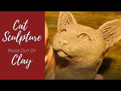 Clay Sculpture | Realistic Cat Face