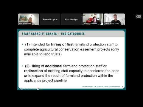 Applicant Webinar for Farmland Protection Staff Capacity Grant Program