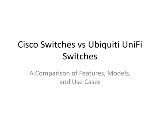 Cisco vs UniFi: Which Switch is Best for Your Network? | Shankara Narayanan posted on the topic | LinkedIn