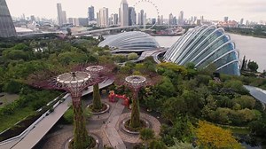 Aerial View of the Singapore Landmarks