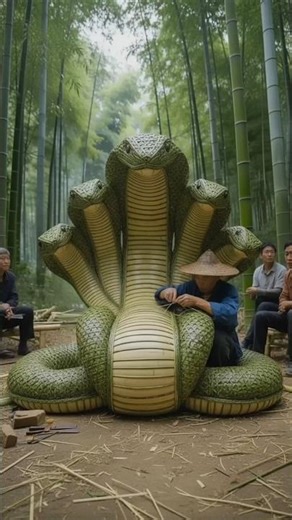 The Master Craftsman and the Giant 7-Headed Bamboo Naga | Make Bamboo Five Heads Cobra
