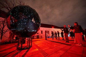 Giant Interactive 'Moonolith' Sculpture Simulates the Moon and Constellations