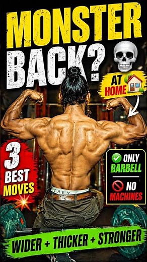 🚫MONSTER BACK? 💀 Only Barbell 🔥 (3 Best Moves)