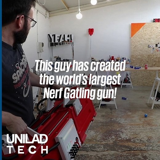 1.3M views · 5K reactions | This guy made a MASSIVE nerf gatling gun and it's incredible!  | UNILAD Tech | Facebook