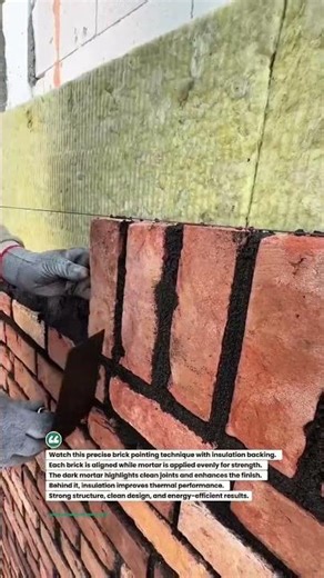 Clean Brick Pointing with Insulation Layer! #construction #brickwork #masonry