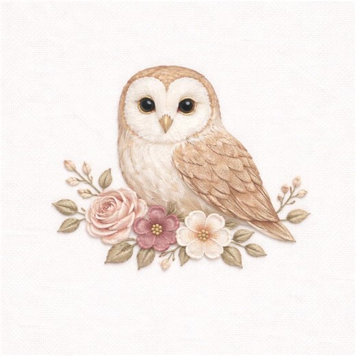 Owl Embroidery Design Floral Woodland Bird Vintage Nature Machine Stitch Digital Download Pattern Art - Etsy