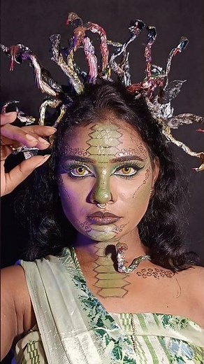 I Turned Myself Into Medusa! 🐍 DIY Snake Crown + Makeup #medusa #egyptianstyle