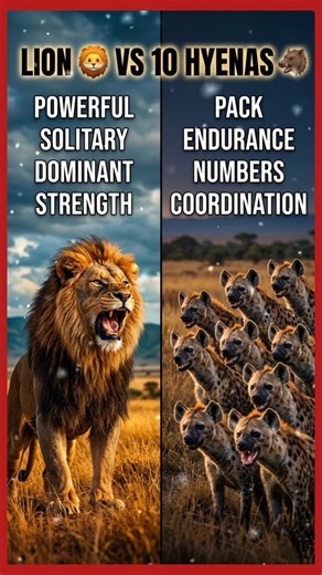 1 Lion 🦁 vs 10 Hyenas 🐗 – Strength Ratio Test | Tale Box