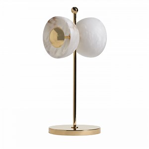 "Butterfly" Table Lamp in Polished Brass and Alabaster