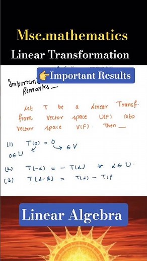 Linear Transformation #linearalgebra #engineeringmathematics #mscmathematics