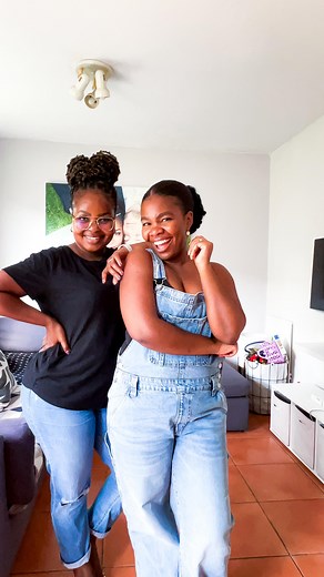 We even unintentionally coordinated our outfits that day while packing @thewholemamaza luncheon goody bags 🤣🤭🙈 Here’s to female friendships! How often do you see your closest friends? _____ #madeformechallenge #madeforme #femalefriendships #womensupportingwomen #blackmoms #friends #funreels #momfriend #thewholemama #workingmoms #momlife | Aisha & Life