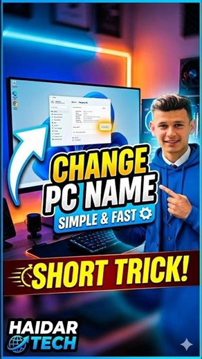 Change Your PC Name | Easy Trick | Wait For End 🤔 | #learning #computertricks #pc #clipclaps