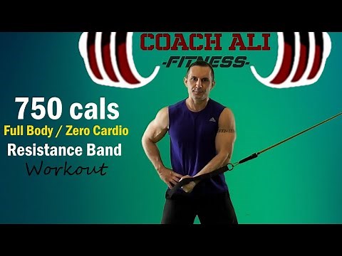 750 Calories FULL BODY Anchored Resistance Band Workout