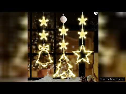1-3PCS Christmas Curtain Light Multicolor Light Up Hanging Christmas Decoration with Suction Cup for