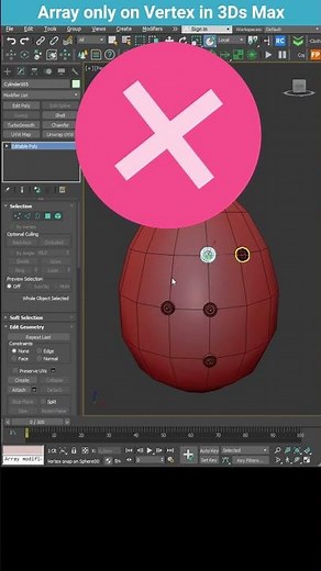 How to Use Array Modifier on Vertices in 3ds Max – Quick Tip #shorts #3dsmax #array