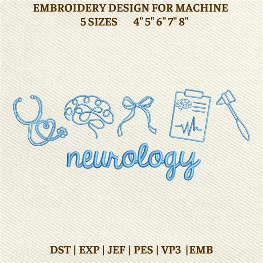 Neurology Nurse Machine Embroidery File, Nurse Life Design (instant Download) - Etsy