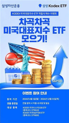 🎁KODEX Website Event🎁 Buy US Representative Index ETFs via Recurring Investment and Get Prizes!🎉