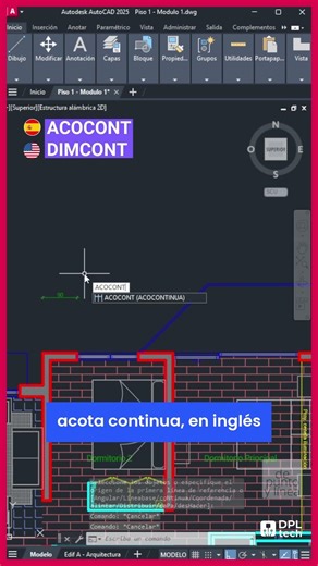 CAD 43 - Learn to create a continuous dimension in AutoCAD (Spanish) | AUTOCAD BASIC COURSE 43