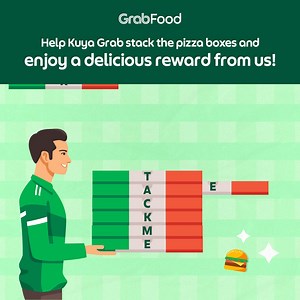 Capture the promo code amongst the pizza boxes and share your screenshot in the comments to win an exclusive prize! 🤩 Hint: You can stack these promos para sa mas malaking discount 😉 | GrabFood PH