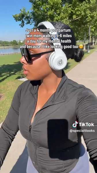 I’ve noticed that I have better days when I get out and get fresh air. When I started walking my goal was just a mile or 2…. Then I noticed I could do 3… then 4….. then 5 with no problem. I’ve also ordered me a weighted vest to elevate my walks #postpartum #postpartumjourney #twinmom