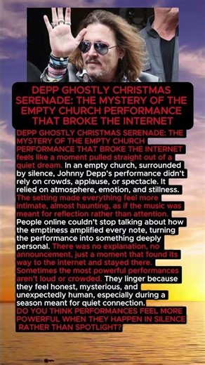 At 62,Depp’s Ghostly Christmas Serenade #johnnydepp #christmas
