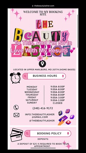 I Finally Revamped My Booking Website And I Love It. I Found So Many Helpful Tutorials Since I Dont Utilize Acuity As Most Businesses Do. I Revamped My Square Website Using Canva! Book Now Using The 3 Bars At The Top Page! #CapCut #mdlashes #dmvlashtech #lashtech #squarerevamp #bookingsite #fyp #revamp #canva