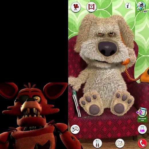 Foxy converses with Talking Ben The Dog (IShowSpeed FNAF animated)