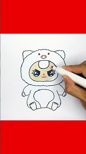 Cách vẽ baby three 12 con giáp chú heo