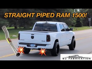 2019 RAM 1500 B2 FABRICATION STRAIGHT PIPE EXHAUST! *CRAZY LOUD*