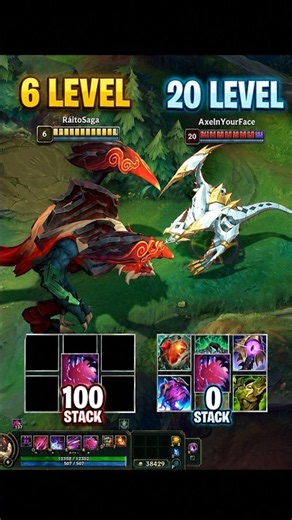 6 LvL 0 ITEM vs 20 LvL 6 ITEM CHO'GATH #leagueoflegends