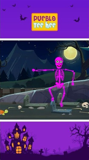 1 Esqueleto Loco Bailando en la Tumba 💀#shorts #spooky #halloween #kidssong #puebloteehee