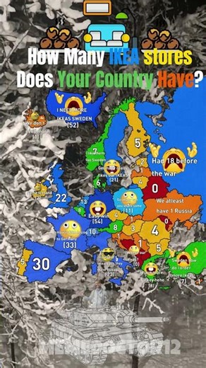 How Many IKEA Stores Does Your Country Have? #geographythroughmaps #europe #mapping