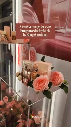 Where fragrance finds its spotlight. A luminous display crafted to elevate scent into an experience - by Rouge Creations. | Rouge Creations