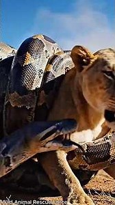 Brave Heroes Save Careless Mother Lion from Giant Python Attack After a Traffic Accident🐍#rescue