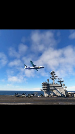 ATR 72 600 Performe Flying Low Pass Above The Aircraft Carrier in Flying Simulator | 𝗕 𝗟 𝗔 𝗖 𝗞 𝟰 𝟮 𝟬