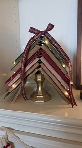 9.8K views · 62 reactions | Easy DIY. Stack some vintage books to create a nostalgic Christmas tree. #craftylittlemarket #christmas #vintagechristmas #christmasaesthetic #traditionalchristmas #nostalgicchristmas | Crafty Little Market | Facebook