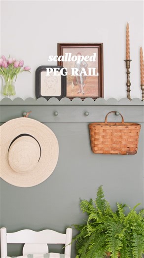 Make your walls functional and fabulous with this DIY scalloped pegboard ledge 🪚✨ Watch the full tutorial to create your own! | HGTV