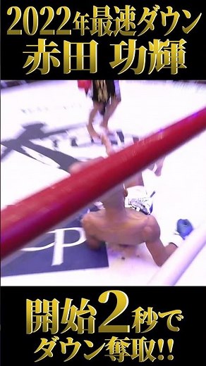 【2022年K-1&Krush最速KO】赤田 功輝 開始2秒でダウン奪取!! #Shorts