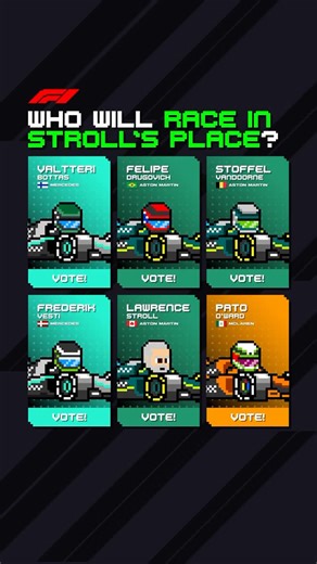 FORMULA 8-BIT™ on Instagram: "Who should jump in Lance’s car during his recovery? With Lance’s wrist surgery recovery potentially causing him to miss his home race, there’s only handful of contenders, reserves, or drivers that might take the wheel. Will they pull Le Mans drivers? Other Mercedes engine reserves? Or will Daddy Stroll kick everyone out of the way and do it himself?!? #f1 #formula1"
