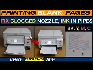 Epson EcoTank ET 4850 Printing Blank Pages - Fix Clogged Nozzles or Missing BK, Y, M & C Ink !