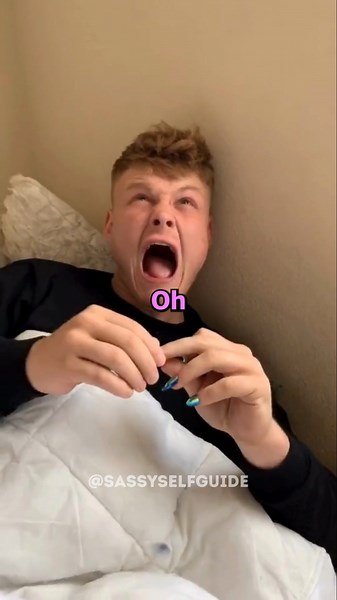 Pranked boyfriend with press-on nails 😂