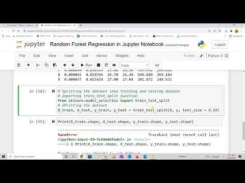 Random Forest Regression in Jupyter Notebook
