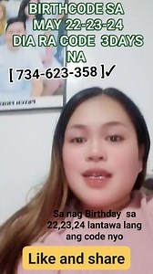 120K views · 894 reactions | BIRTHCODE SA MAY 22-23-24 DIA RA CODE 3DAYS NA #BirthCode #adelinemconz #escanumber #trionumber #9pmdraws #swertreshearingtoday #swertresguide #reelsviralシfb #swertreshearing #Swertres #swertresbirthcode | Adeline M. Comz | Facebook