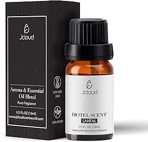 JCLOUD Santal Essential Oil for Scent Air Machine | Hotel Scent - Pure Aromatherapy Diffuser Oil with Sandalwood, Cedarwood and Musk, Home Luxury & Hotel Scents for Diffuser - 10mL