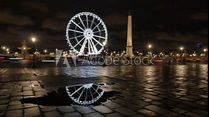Timelapse Concorde Square, Place de la Concorde at Paris, France