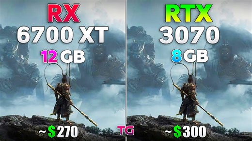 RTX 3070 vs RX 6700 XT - Test in 10 new games
