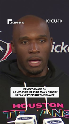 'He's a very disruptive player,' says DeMeco Ryans of Raiders' Crosby