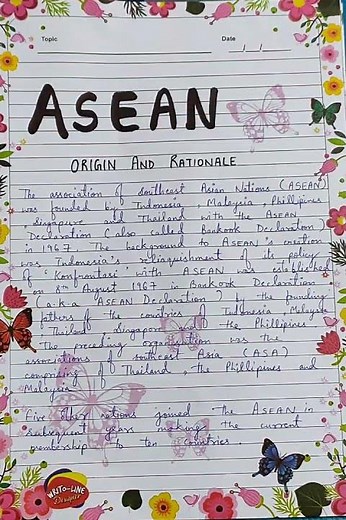 Asean Project file# Political Science, Class 12th