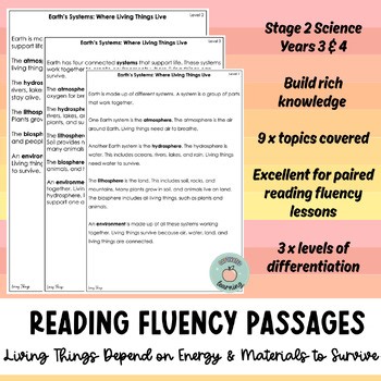 Year 3–4 Science Fluency Passages | Stage 2 Living Things & Environments