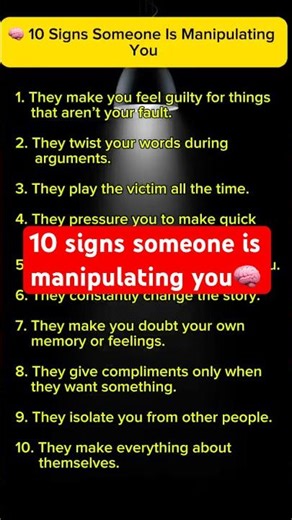 10 Signs Someone Is Manipulating You (Psychology Explained) #shorts